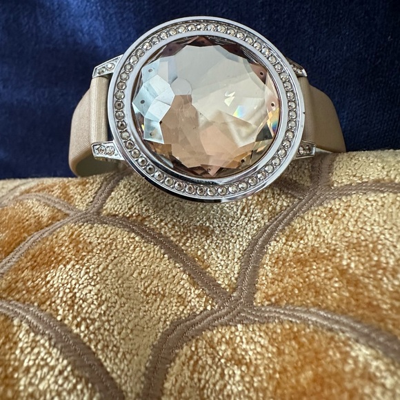 Swarovski Jewelry - Swarovski Bracelet Faceted Crystal Gold and Silver Watch Band Style Adjustable